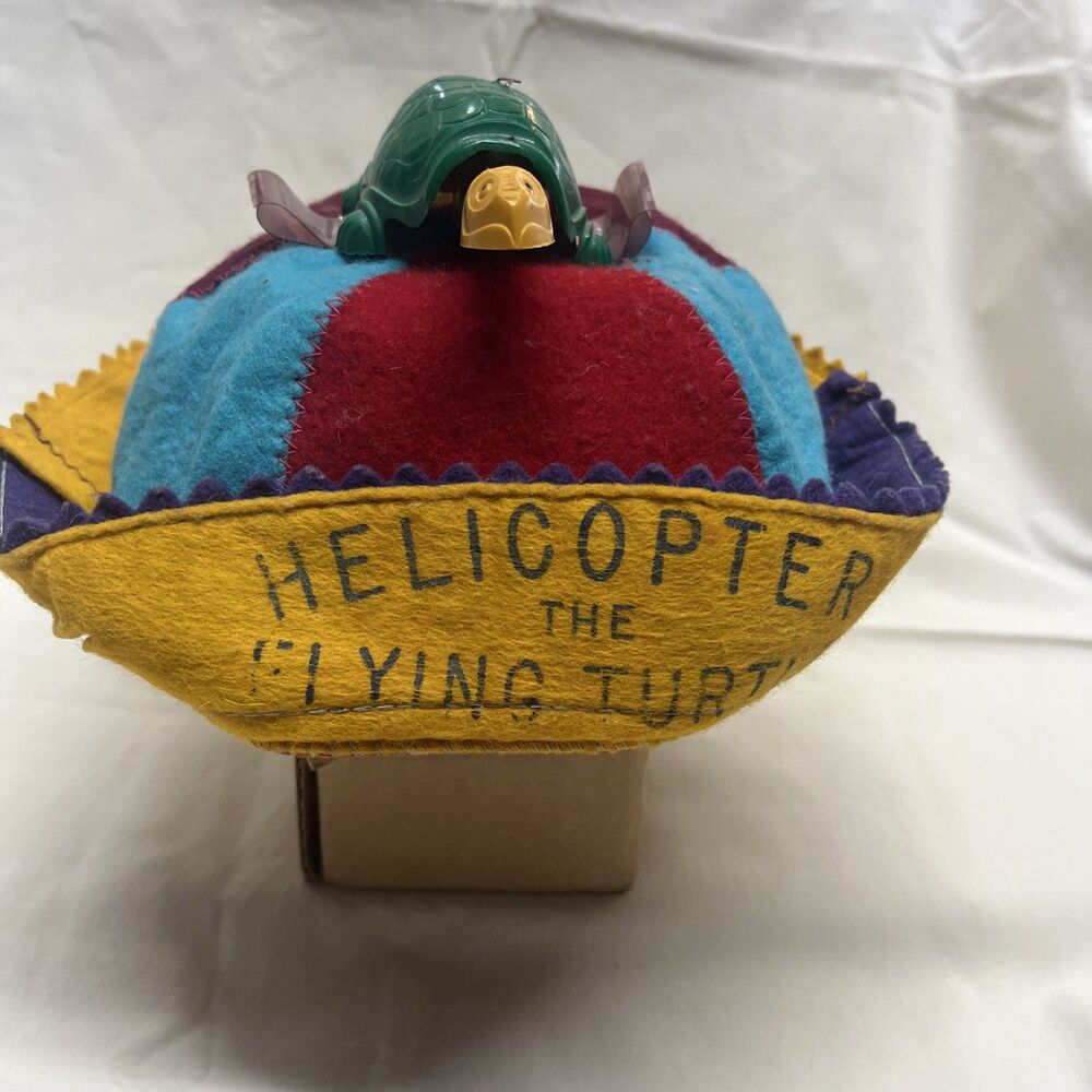 VTG  Beanie Hat Kids 50's Bowler Rocket Turtle Fun Childs